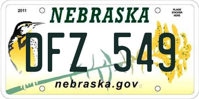 NE license plate DFZ549