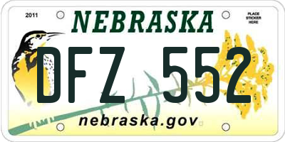NE license plate DFZ552