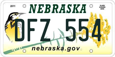 NE license plate DFZ554