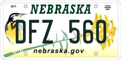 NE license plate DFZ560