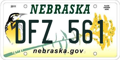 NE license plate DFZ561