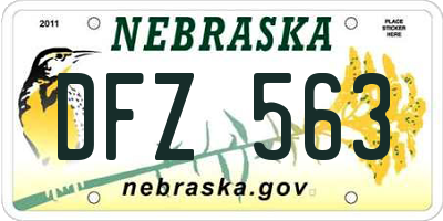 NE license plate DFZ563