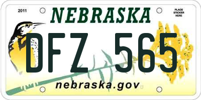 NE license plate DFZ565