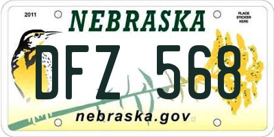 NE license plate DFZ568