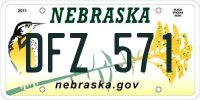 NE license plate DFZ571