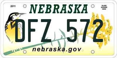 NE license plate DFZ572