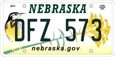 NE license plate DFZ573