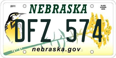 NE license plate DFZ574