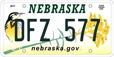 NE license plate DFZ577