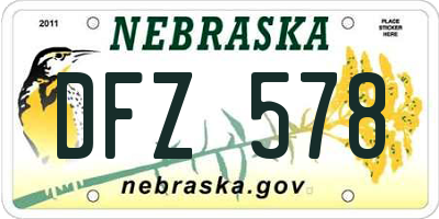 NE license plate DFZ578