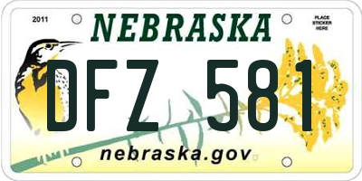 NE license plate DFZ581