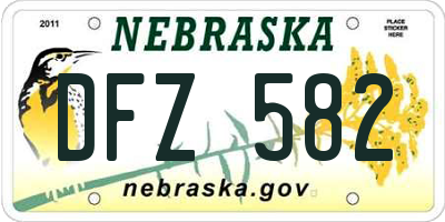 NE license plate DFZ582