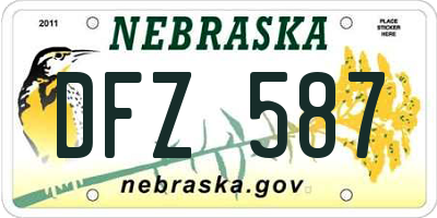 NE license plate DFZ587