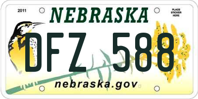 NE license plate DFZ588