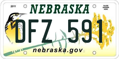 NE license plate DFZ591