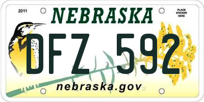 NE license plate DFZ592