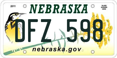 NE license plate DFZ598