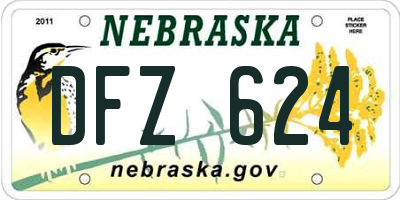 NE license plate DFZ624