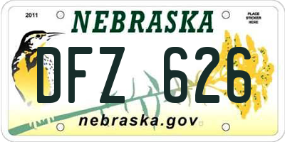 NE license plate DFZ626