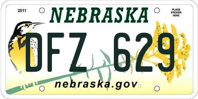 NE license plate DFZ629