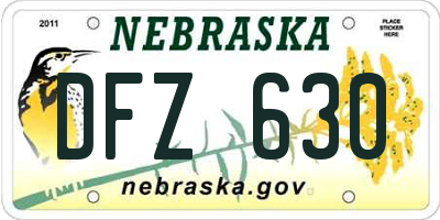 NE license plate DFZ630