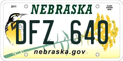 NE license plate DFZ640