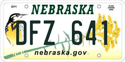 NE license plate DFZ641