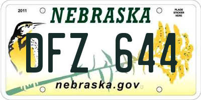 NE license plate DFZ644