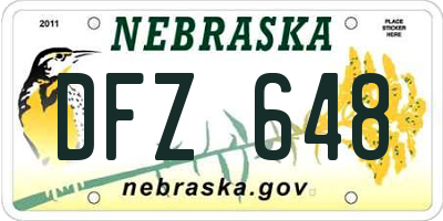 NE license plate DFZ648