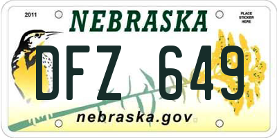 NE license plate DFZ649