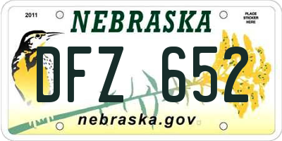 NE license plate DFZ652