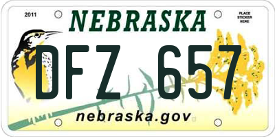 NE license plate DFZ657