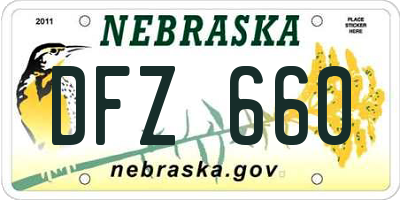 NE license plate DFZ660