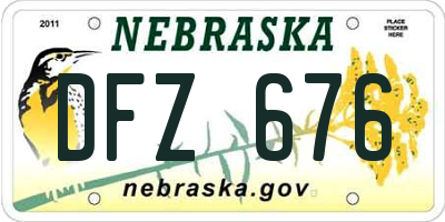 NE license plate DFZ676