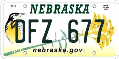 NE license plate DFZ677