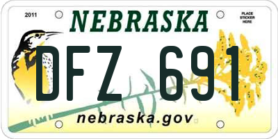 NE license plate DFZ691