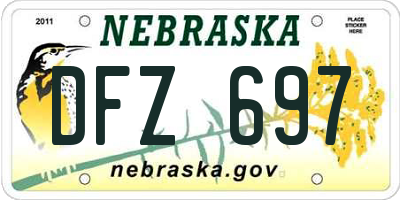 NE license plate DFZ697