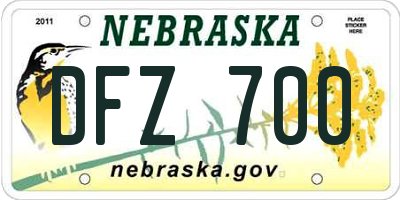NE license plate DFZ700