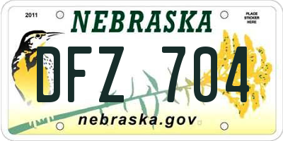 NE license plate DFZ704