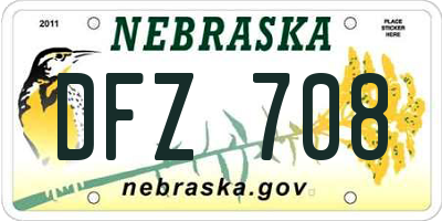 NE license plate DFZ708
