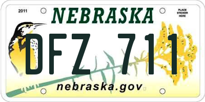 NE license plate DFZ711