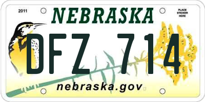 NE license plate DFZ714