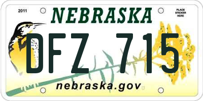 NE license plate DFZ715