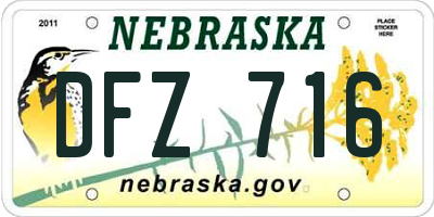NE license plate DFZ716