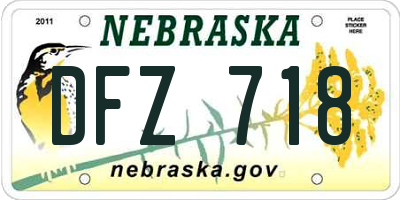 NE license plate DFZ718