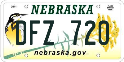 NE license plate DFZ720