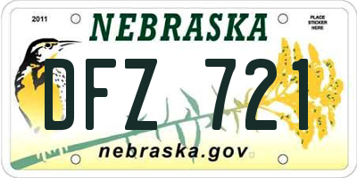 NE license plate DFZ721