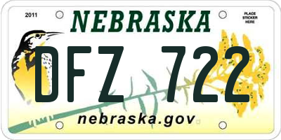 NE license plate DFZ722