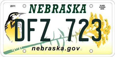 NE license plate DFZ723