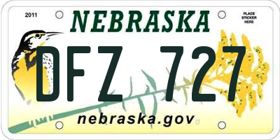 NE license plate DFZ727